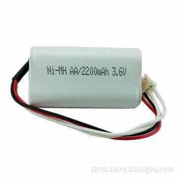 NiMH Battery Pack, 3.6V, 2,200mAh Capacity